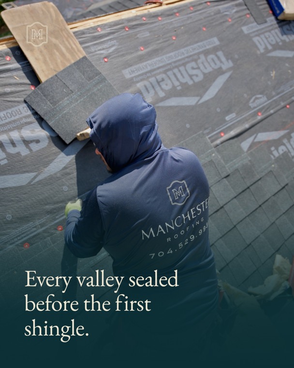 Every valley sealed before the first shingle.